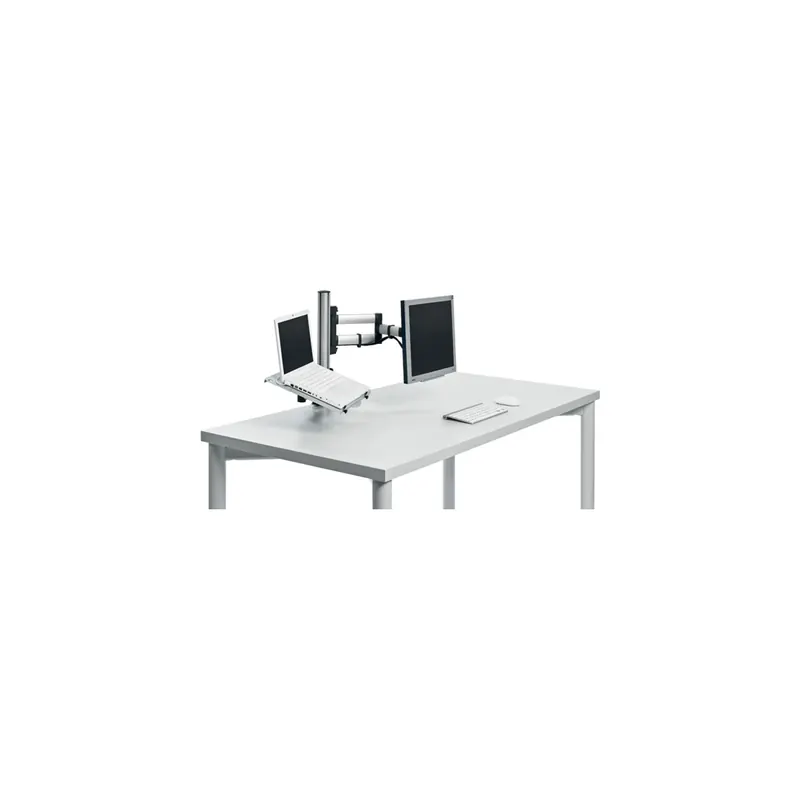 Mehrplatzsystem Set Novus-MPS Business 220+0070+000 - silber Monitorhalterung und Laptophalterung Säule mit Tischklemme