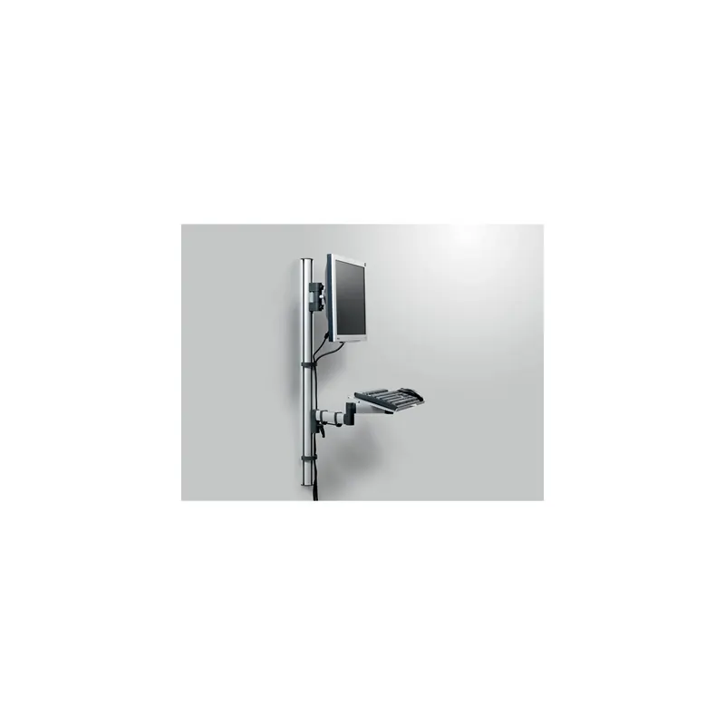 Mehrplatzsystem Set Novus-MPS TSS 220+0100+000 - silber Monitorhalterung und Tastaturhalterung Wandschiene