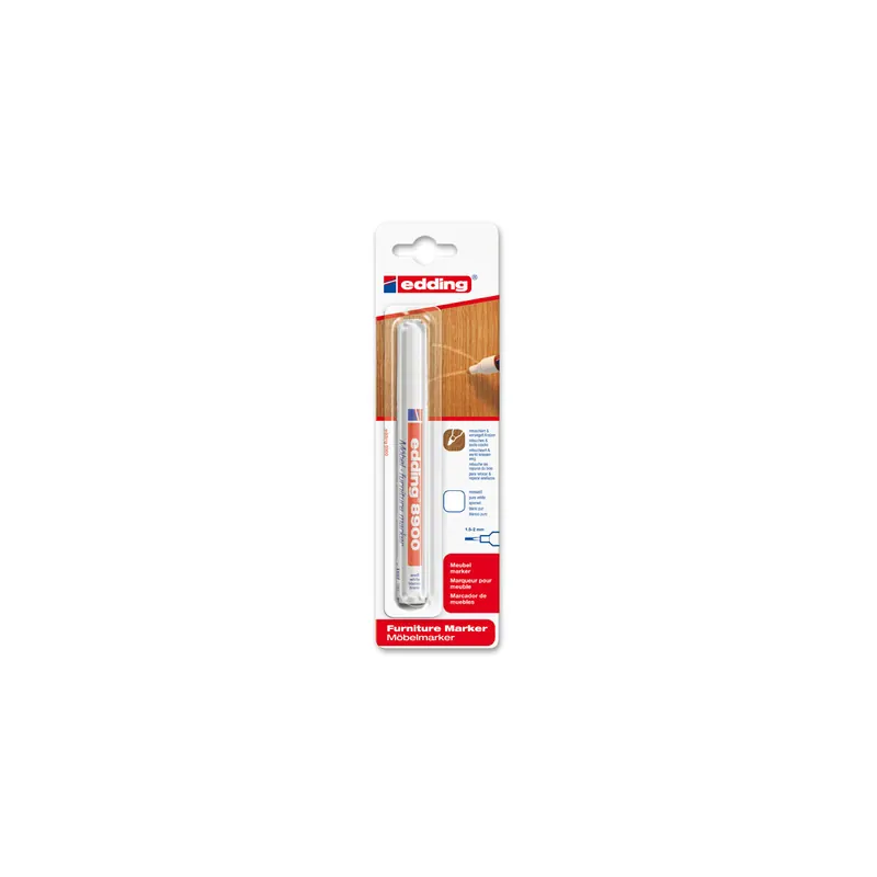 Möbelmarker edding 8900 - reinweiß 1,5-2 mm Rundspitze permanent wasserfest