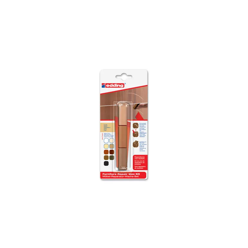 Möbelreparaturwachs edding 8901 - Buche mischbar zum Reparieren von Beschädigungen in Möbeloberflächen 3er-Set
