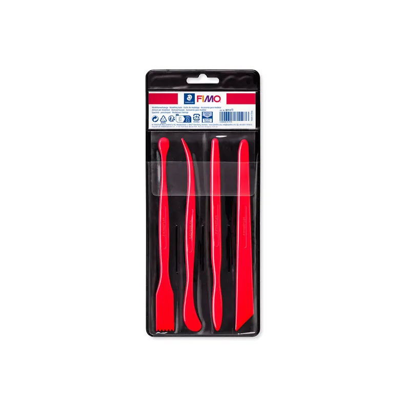 Modellierwerkzeug Staedtler FIMO Werkzeug 8711 - rot 4 Modellierstäbe 4er-Set