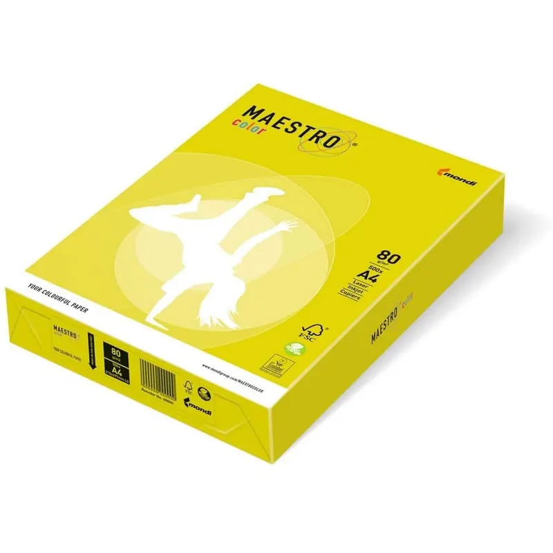 Mondi Maestro Color neongelb 80g/m² DIN-A4 - 500 Blatt NEOGB