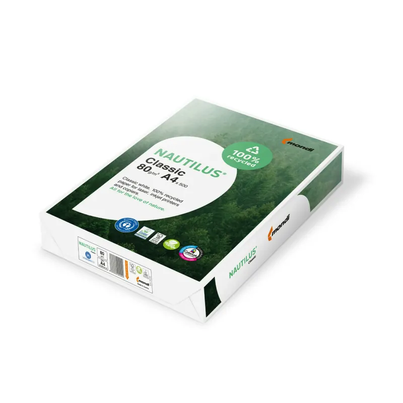 Mondi Nautilus Classic 80g/m² DIN-A4 - 500 Blatt Recycling Papier weiß