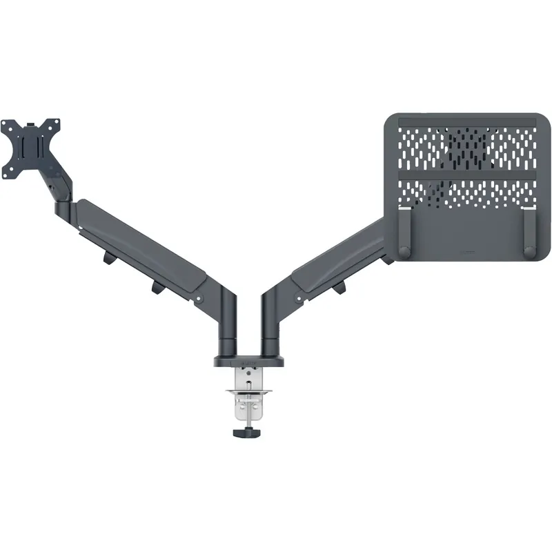 Monitorarm Leitz Ergo 6538 - Gelenkarm 1120 mm samtgrau Höheneinstellung 185 mm - 435 mm bis 9 kg für 17-32 Zoll
