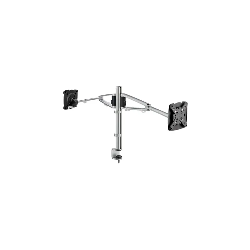 Monitorhalter Set Novus-MPS MY twin arm 2.0 910+2219+000 - Säule und 2 Tragarme silber Tischklemme Befestigungsstandard 75/100 bis je 5 kg