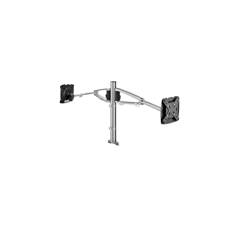 Monitorhalter Set Novus-MPS MY twin arm 2.0 910+2269+000 - Säule und 2 Tragarme silber Systemschienenbefestigung Befestigungsstandard 75/100 bis je 5 kg
