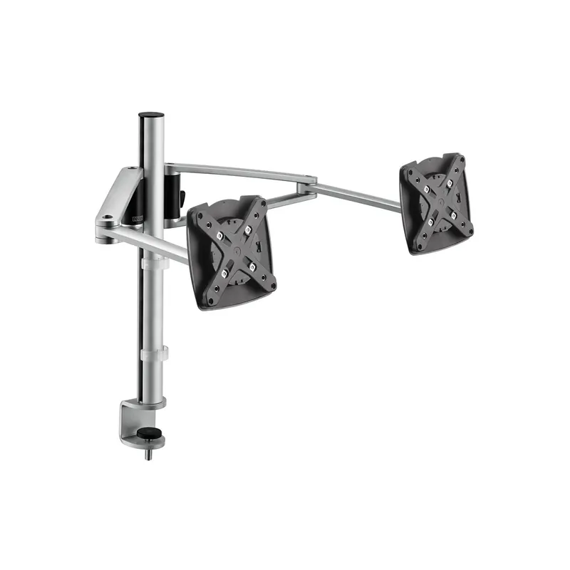 Monitorhalter Set Novus-MPS MY twin arm 2.0 910+6619+000 - Säule und 2 Tragarme silber Tischklemme Befestigungsstandard 75/100 bis je 5 kg
