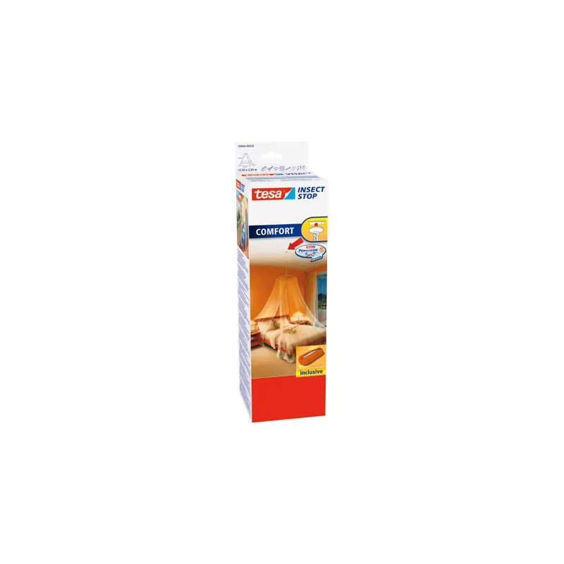 Moskitonetz tesa Insect Stop Comfort 55836 - 1250 x 250 cm weiß mit Powerstrips-Deckenhaken