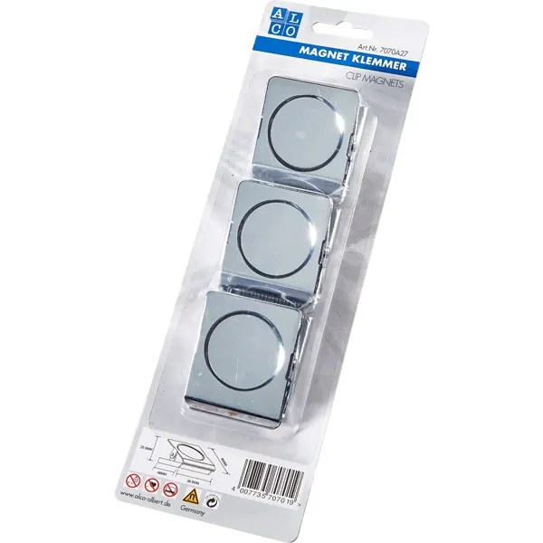 myOfficeBrand Magnete 38 x 45 mm Metall - 3er Pack