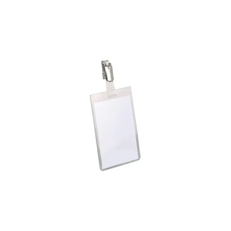 Namensschild Durable 8002 - 90 x 60 mm transparent mit Clip Pckg/25