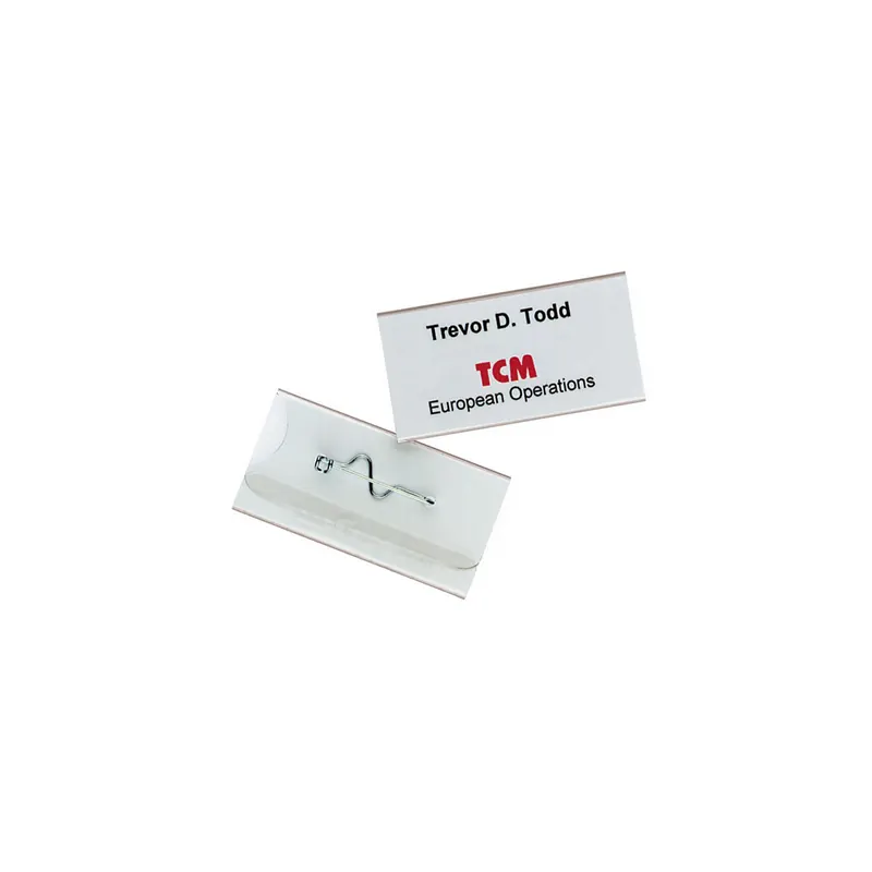 Namensschild Durable 8006 - 30 x 60 mm transparent mit Wellennadel Pckg/100