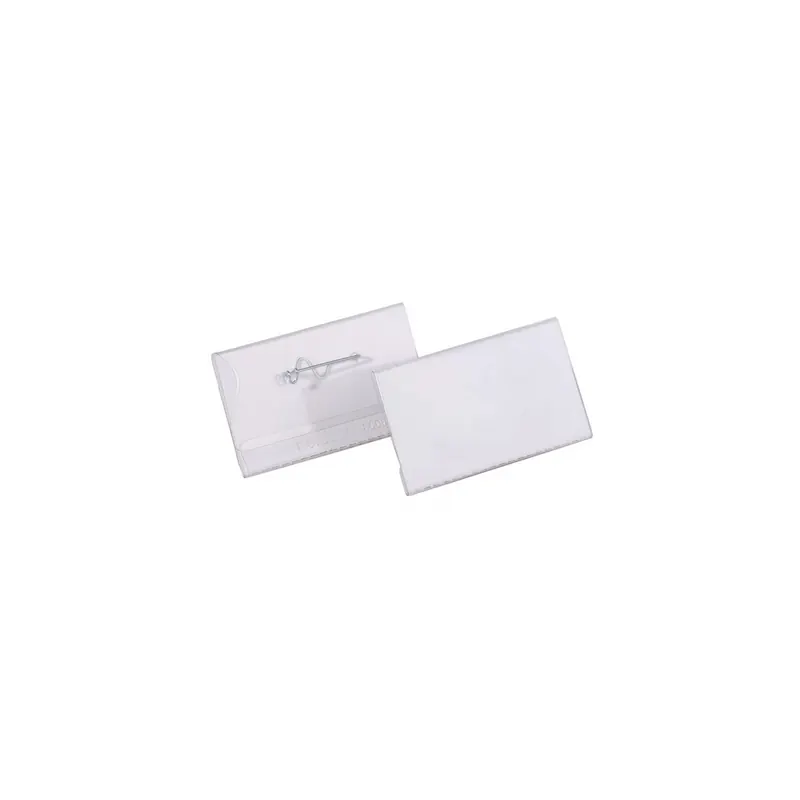 Namensschild Durable 8008 - 40 x 75 mm transparent mit Wellennadel Pckg/100