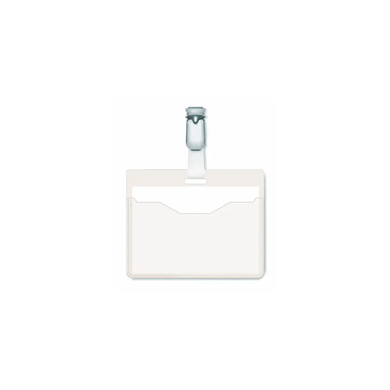 Namensschild Durable 8106 - 60 x 90 mm transparent mit Clip Pckg/25