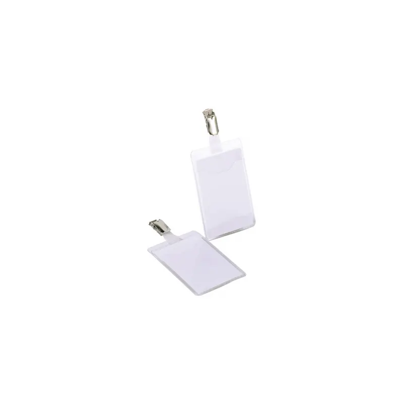 Namensschild Durable 8107 - 90 x 60 mm transparent mit Clip Pckg/25
