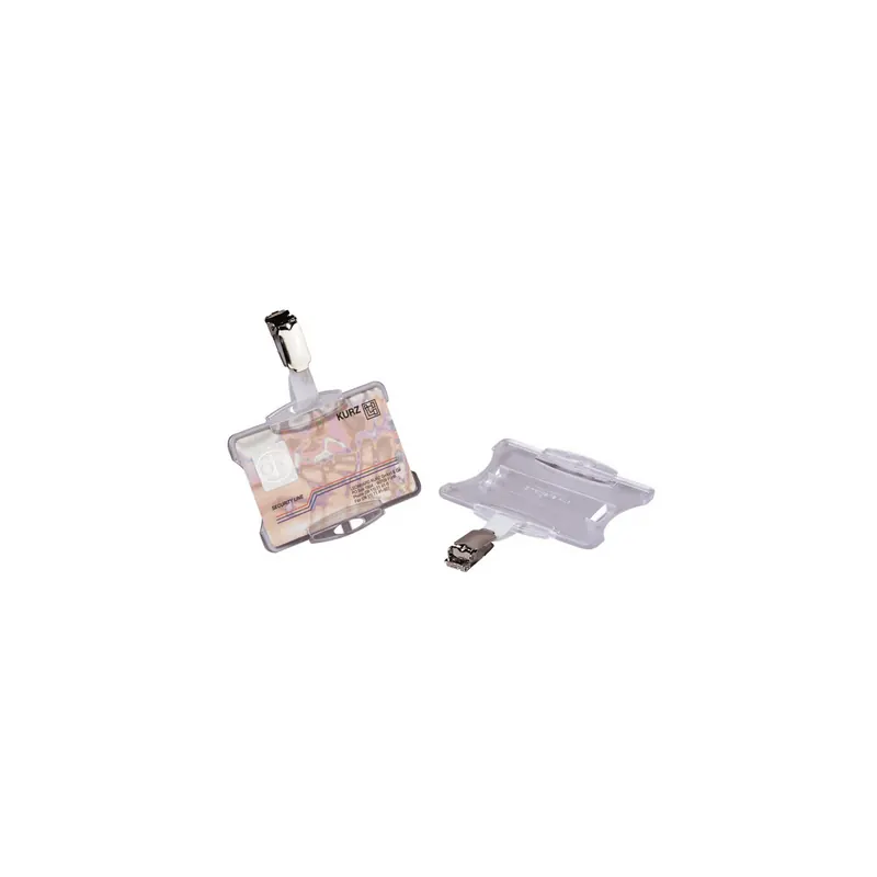 Namensschild Durable 8118 - 54 x 85 mm transparent mit Clip Pckg/25