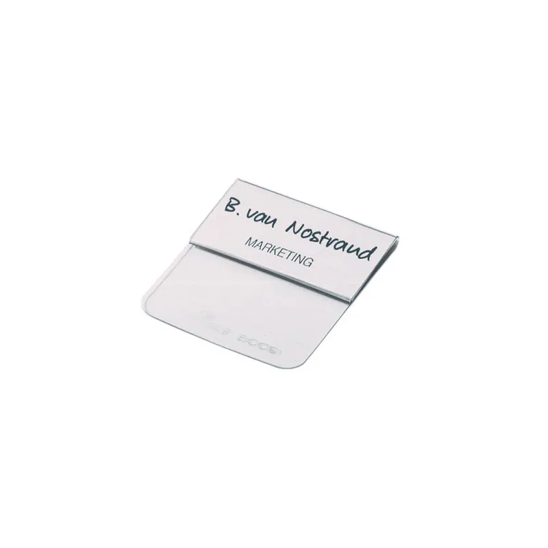 Namensschild Durable 8120 - 40 x 75 mm transparent mit Einstecktasche Pckg/25