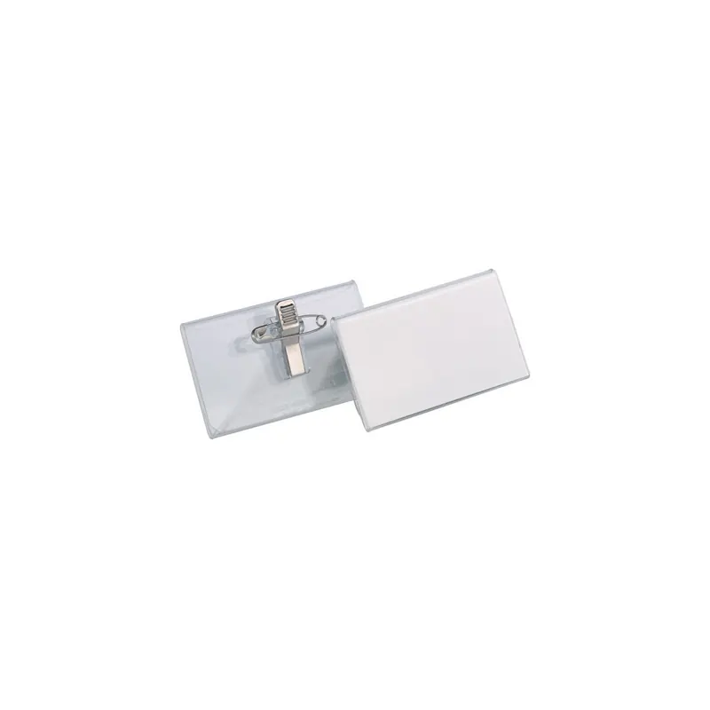 Namensschild Durable 8121 - 40 x 75 mm transparent mit Kombiklemme Pckg/25
