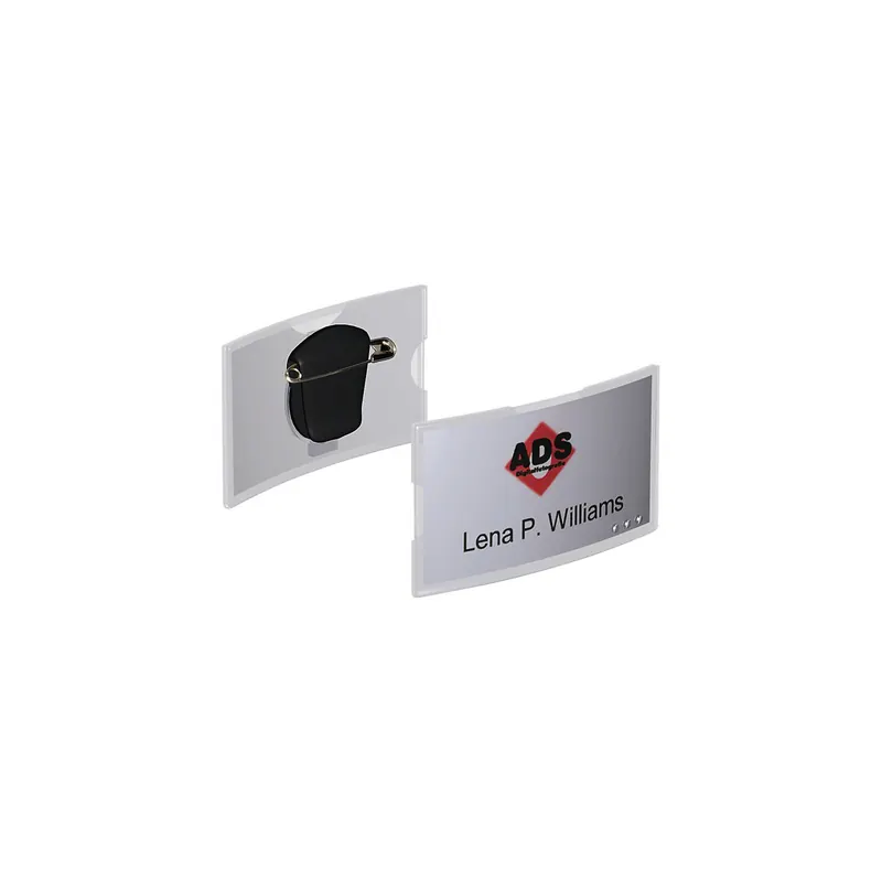 Namensschild Durable 8124 - 40 x 75 mm transparent mit Kombiklemme Pckg/25