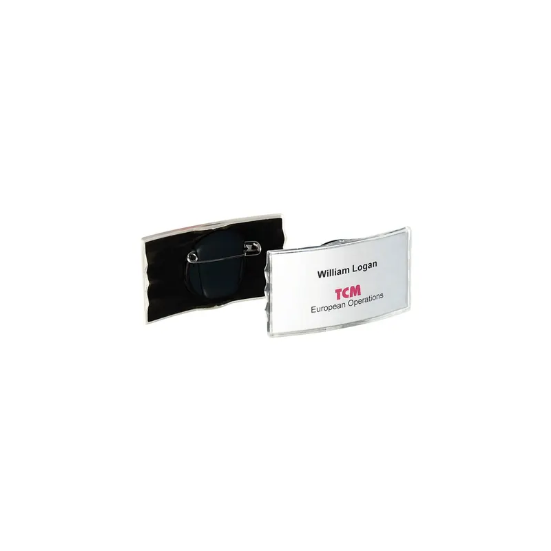 Namensschild Durable 8128 - 40 x 75 mm anthrazit mit Kombiklemme Pckg/25