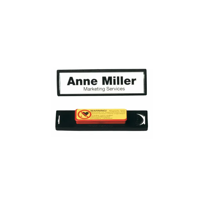 Namensschild Durable 8132 - 17 x 67 mm schwarz mit Magnet Pckg/25
