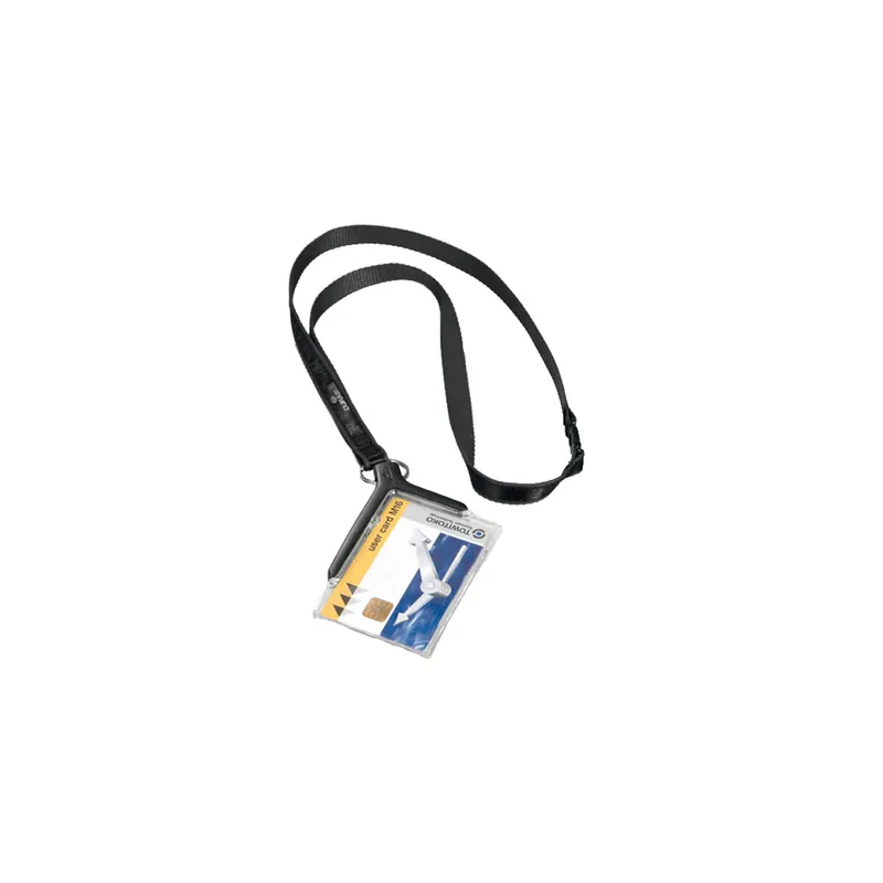Namensschild Durable 8207 - 54 x 85 mm anthrazit mit Umhängeband Pckg/10
