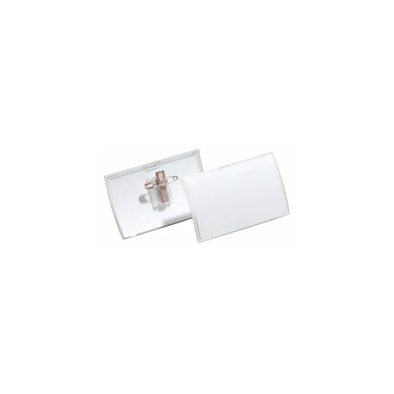 Namensschild Durable 8211 - 40 x 75 mm transparent mit Kombiklemme Pckg/25