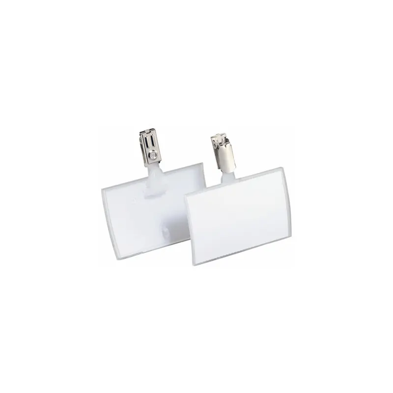 Namensschild Durable 8216 - 54 x 90 mm transparent mit Clip Pckg/25
