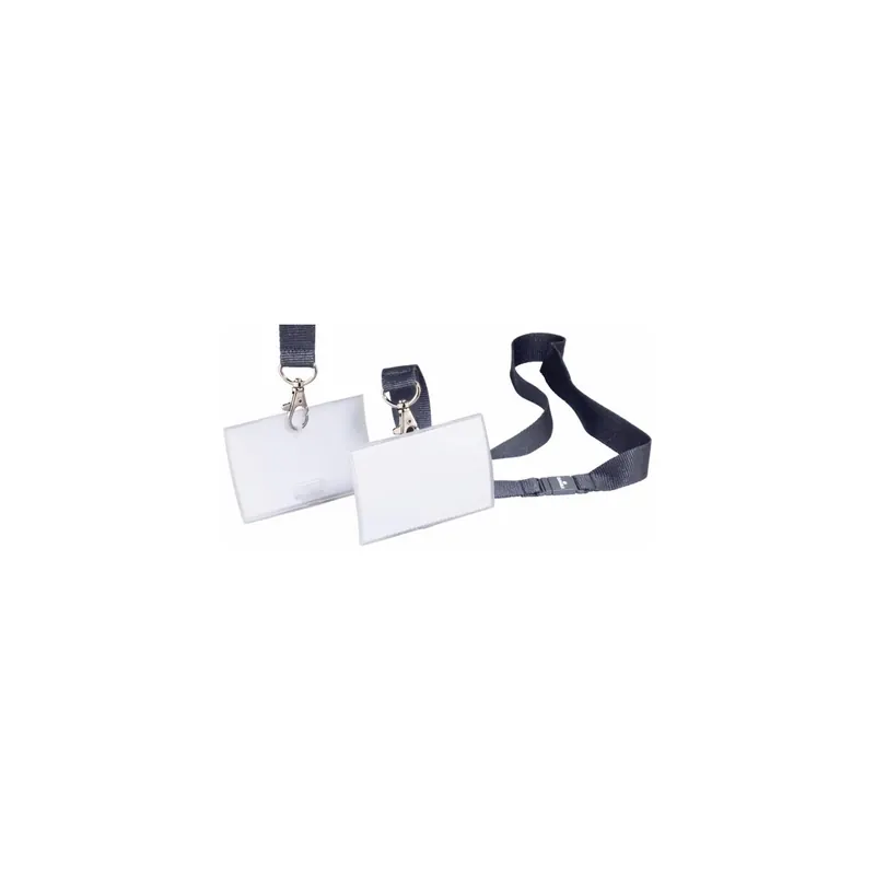Namensschild Durable 8217 - 54 x 90 mm transparent mit Umhängeband Pckg/10