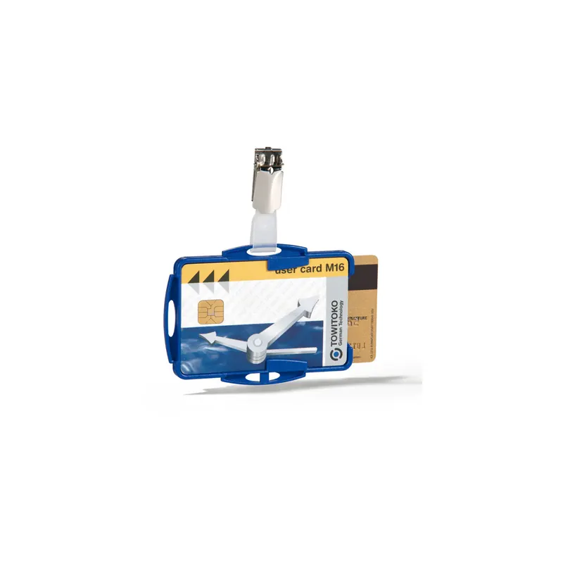 Namensschild Durable 8218 - 54 x 85 mm dunkelblau mit Clip Pckg/25