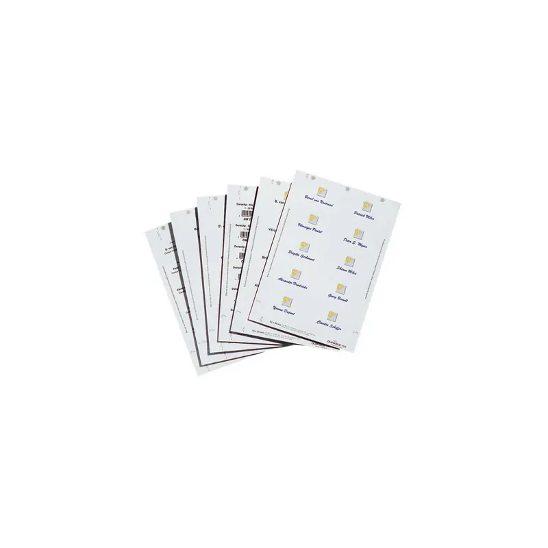 Namensschild Einsteckschild Durable 1460 - 61/122 x 210 mm weiß für Laser-, Inkjet-, Matrixdrucker und Kopierer Pckg/20