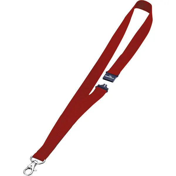 Namensschild Umhängeband Durable 8137 - 20 mm x 44 cm rot mit Karabiner Pckg/10