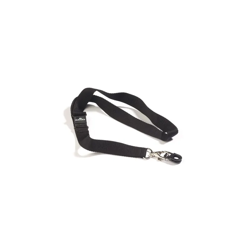 Namensschild Umhängeband Durable 8187 - 20 mm x 44 cm schwarz mit Karabiner und Kartenhalter Pckg/10