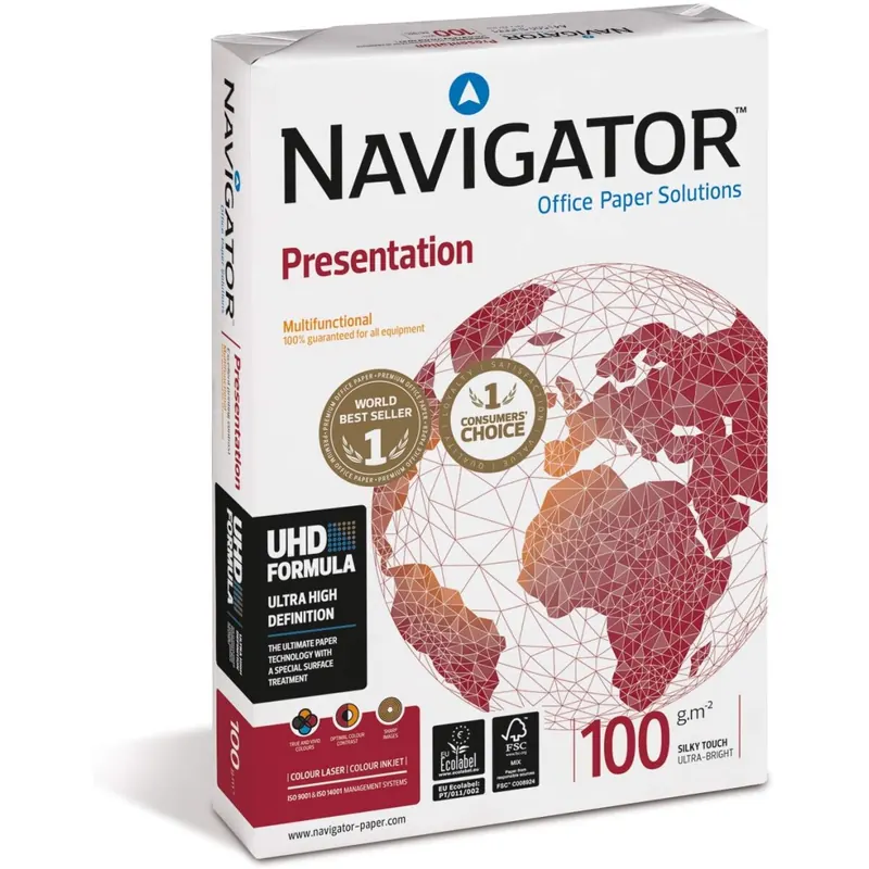 Navigator Presentation Papier, A3, 100 g/qm, 500, 4 Stück
