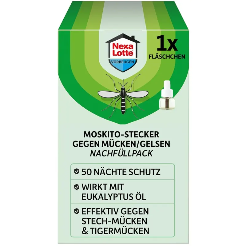 Nexa Lotte® Moskito-Stecker Nachfüllpack 27,95 ml, Zitroneneukalyptusöl, bis 50 Nächte Schutz, repellierend