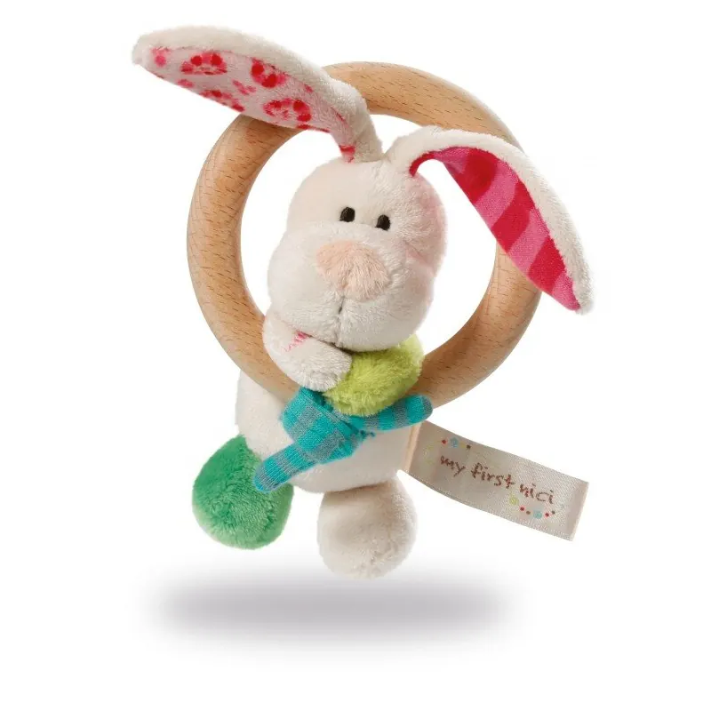Nici 37433 Holzgreifring Hase Tilli mit Glocke