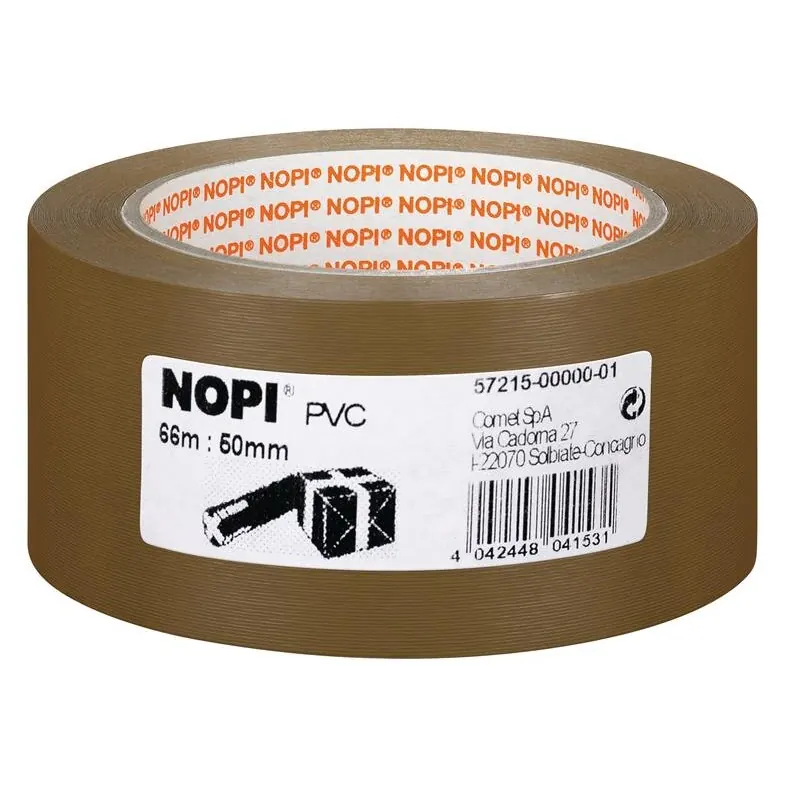 Nopipack Packband PVC geprägt 4065 braun 66m x 50mm