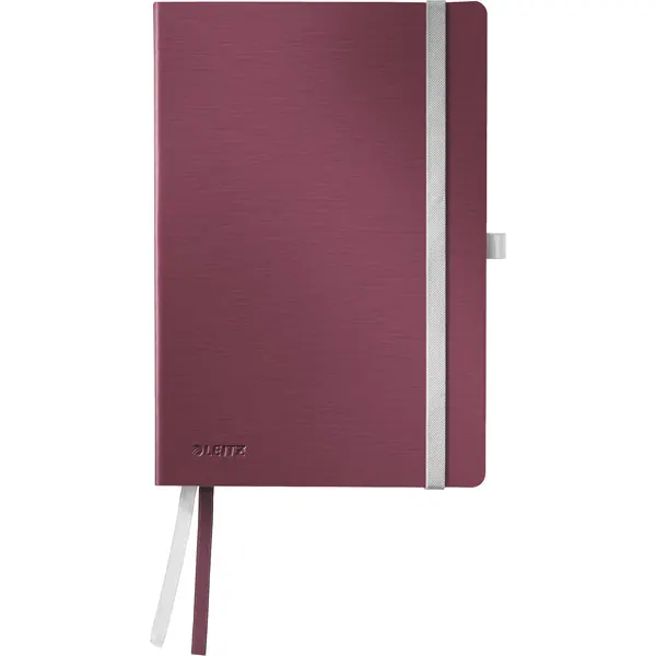Notizbuch Leitz Style 4487 - A5 148 x 210 mm granat rot liniert 80 Blatt Kunststoff-Einband FSC 96 g/m²