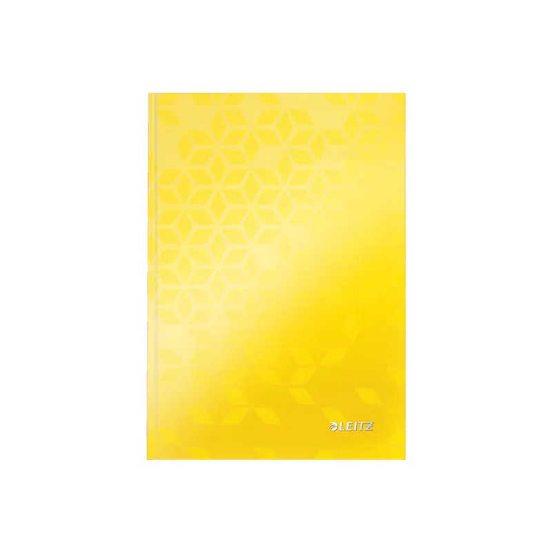 Notizbuch Leitz WOW 4628 - A5 148 x 210 mm gelb kariert 80 Blatt Hartpappe-Einband FSC 90 g/m²