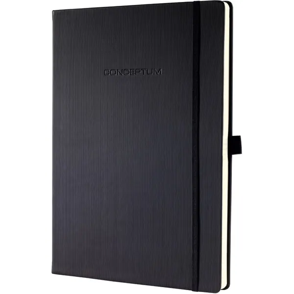 Notizbuch sigel Conceptum CO116 - A4+ 225 x 315 mm schwarz liniert 97 Blatt Hardcover-Einband 80 g/m²