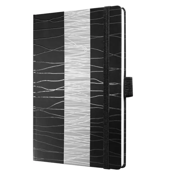 Notizbuch sigel Conceptum CO516 - A6 105 x 148 mm purist wave blanko 97 Blatt Hardcover-Einband 80 g/m²