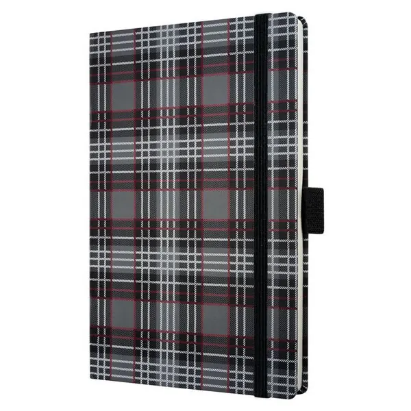 Notizbuch sigel Conceptum CO527 - A6 105 x 148 mm fashion plaid liniert 97 Blatt Textilpapier-Einband 80 g/m²