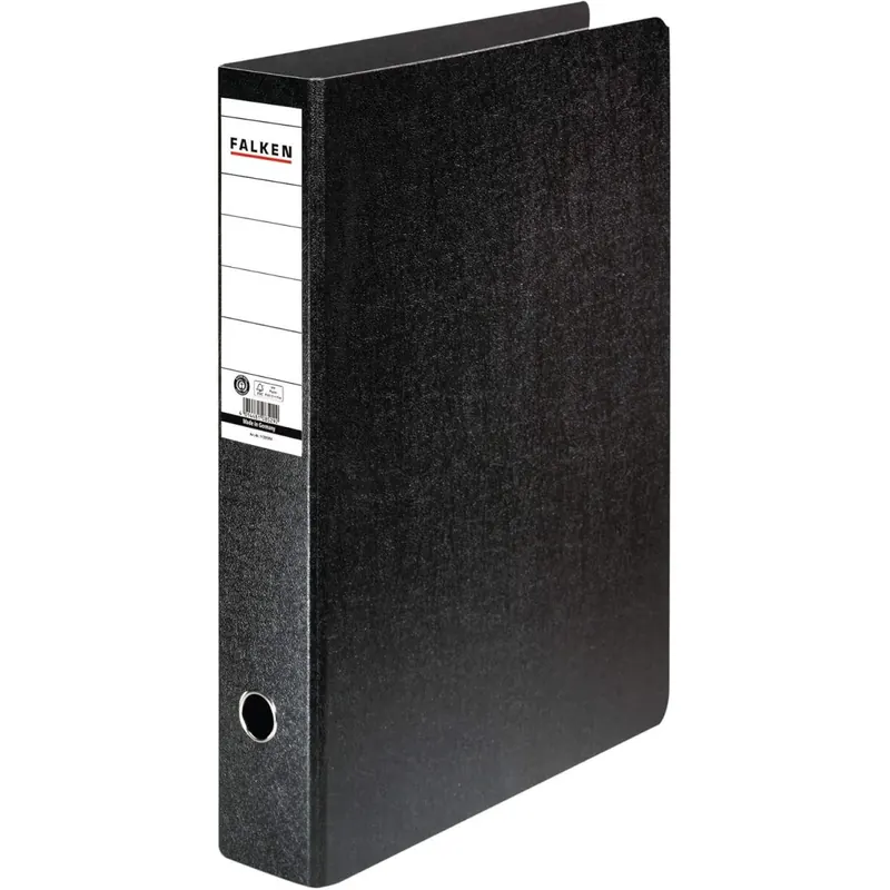 Original Falken Ordner Sonderformat Hartpappe. Made in Germany. 8 cm breit DIN A3 hoch schwarz Ringordner Aktenordner Briefordner Büroordner Pappordner Schlitzordner Blauer Engel