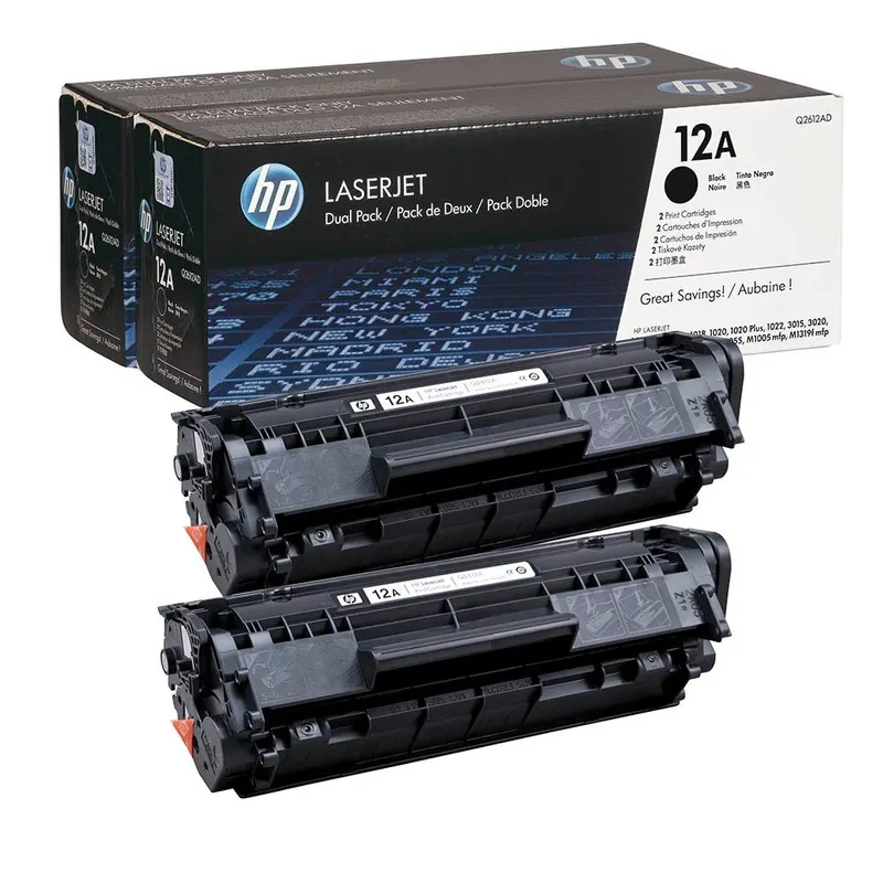Original HP Doppelpack 12A - Q2612AD für Laserjet 1010 etc. 2x ca. 2.000 Seiten Black