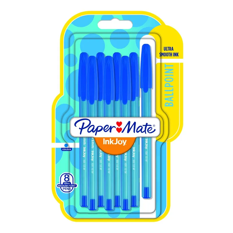 Paper Mate InkJoy - 1956742 - Kugelschreiber, Medium, 1,0mm, 8 Stück in blau