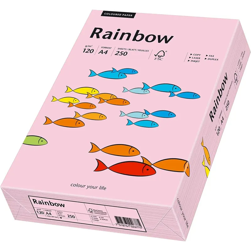 Papyrus 88042524 Druckerpapier Rainbow 120 g/m², A4 500 Blatt hellrosa