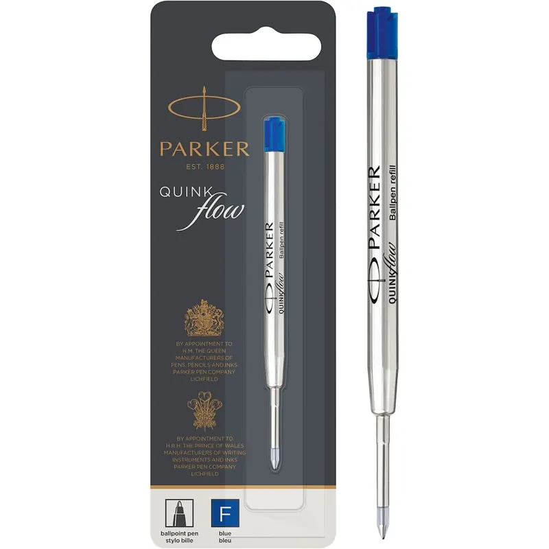 Parker Kugelschreibermine | feine Spitze | blaue QUINKflow Tinte | 1 Ersatzmine für Kugelschreiber