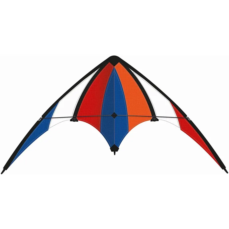 Paul Günther 1085 - Sportlenkdrachen Delta Loop 100, Drachen für Anfänger, Segel aus reißfestem Ripstop-Polyester, robuste Fiberglasstäbe, mit Lenkspulen und Schnur, ca. 100 x 56 cm groß