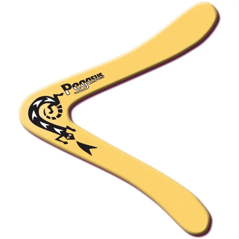 Paul Günther 1374 - Boomerang Pegasus, klassische Form, ca. 25 cm groß, aus unzerbrechlichem Polypropylen, fliegt ca. 18 - 20 m weit