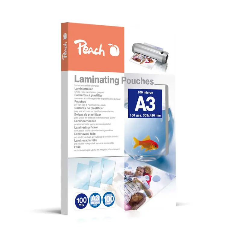 Peach Laminierfolien A3, 100 mic, glänzend, PP500-01, 100 Stk.
