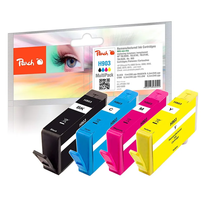 Peach Multipack H903 - PI300-760 kompatibel mit HP Nr. 903 T6L99AE T6L87AE T6L91AE T6L95AE